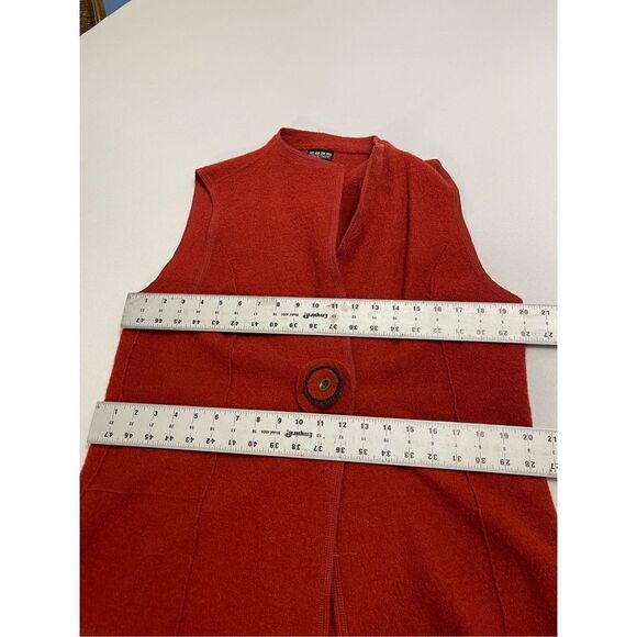 NTCO Nomadic Traders Burnt Orange Wool Lagenlook Vest Size Large - Picture 6 of 9